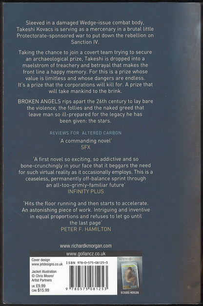 Broken Angels by Richard Morgan back cover