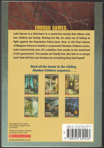 Among the Free by Margaret Peterson Haddix back cover