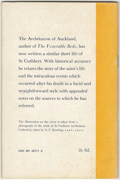 The Life and Death of St. Cuthbert by C. J. Stranks back cover
