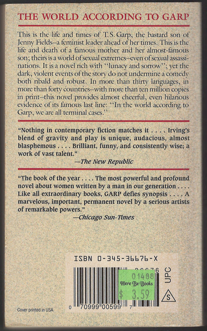 The World According to Garp by John Irving back cover