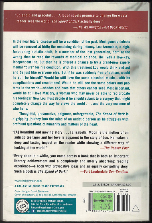 The Speed of Dark by Elizabeth Moon back cover