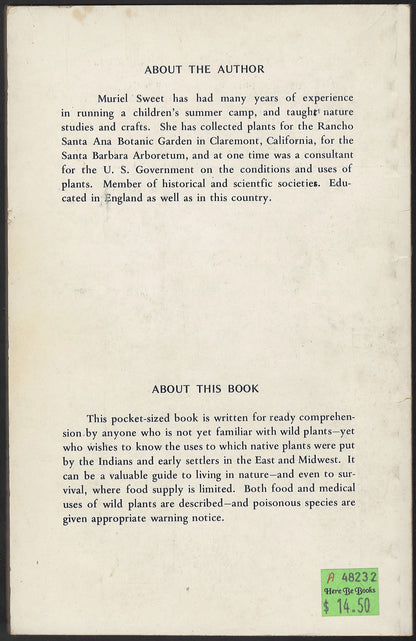 Common Edible and Useful Plants of the East and Midwest by Muriel Sweet back cover