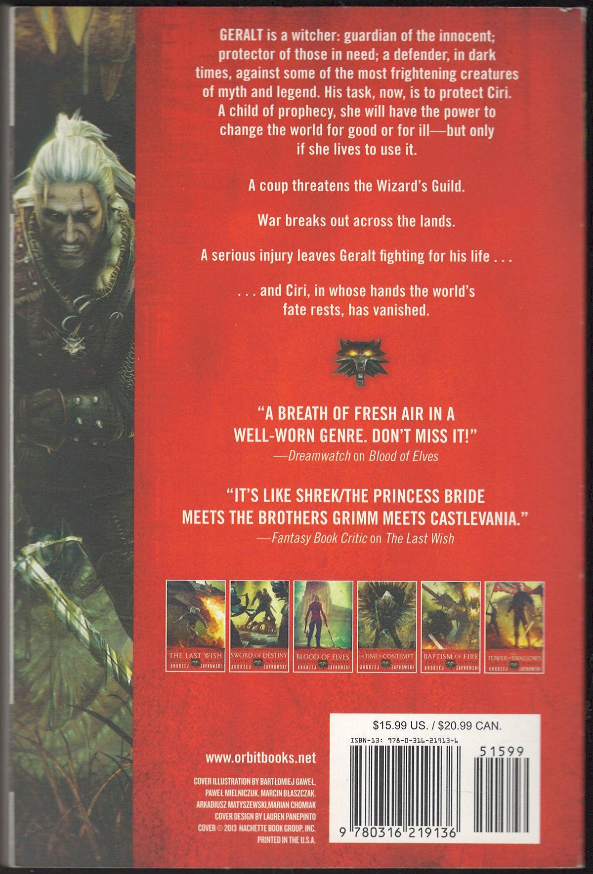 Time of Contempt  by Andrzej Sapkowski back cover