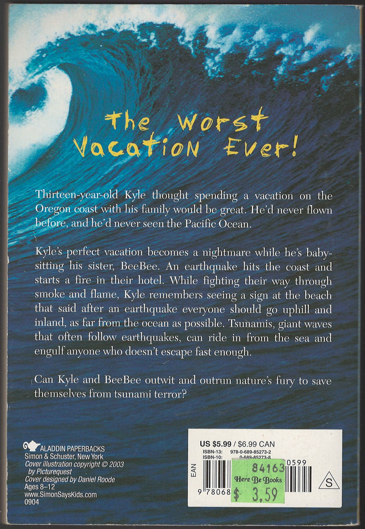 Escaping the Giant Wave by Peg Kehret back cover