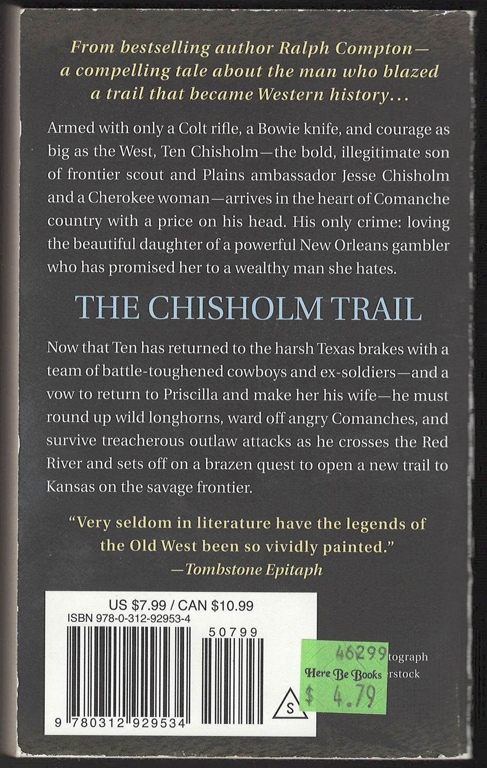 Chisholm Trail by Ralph Compton back cover