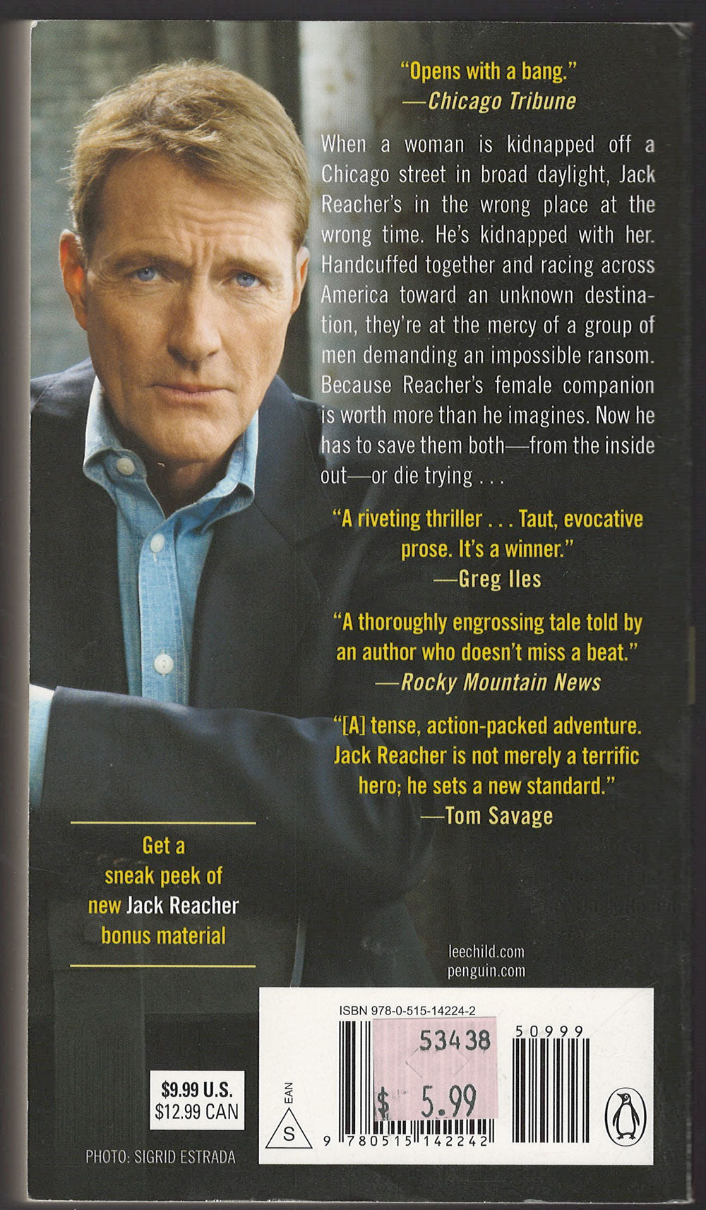 Die Trying by Lee Child back cover