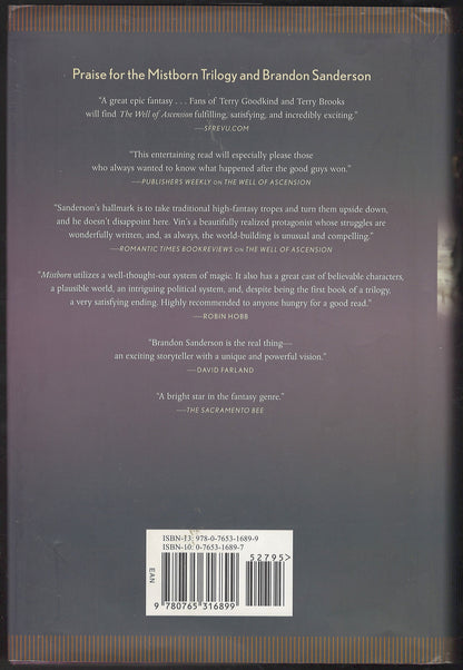 The Hero of Ages by Brandon Sanderson back cover