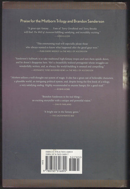 The Hero of Ages by Brandon Sanderson back cover