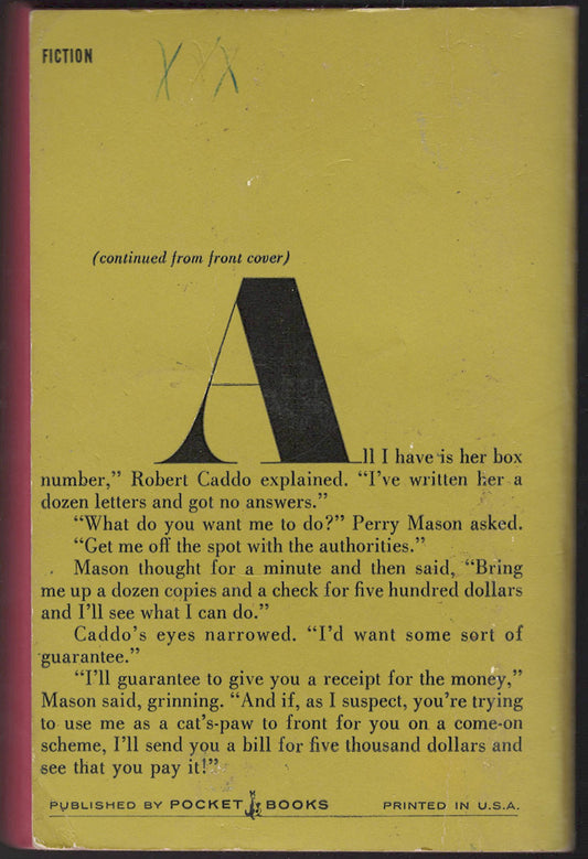 The Case of the Lonely Heiress by Erle Stanley Gardner back cover