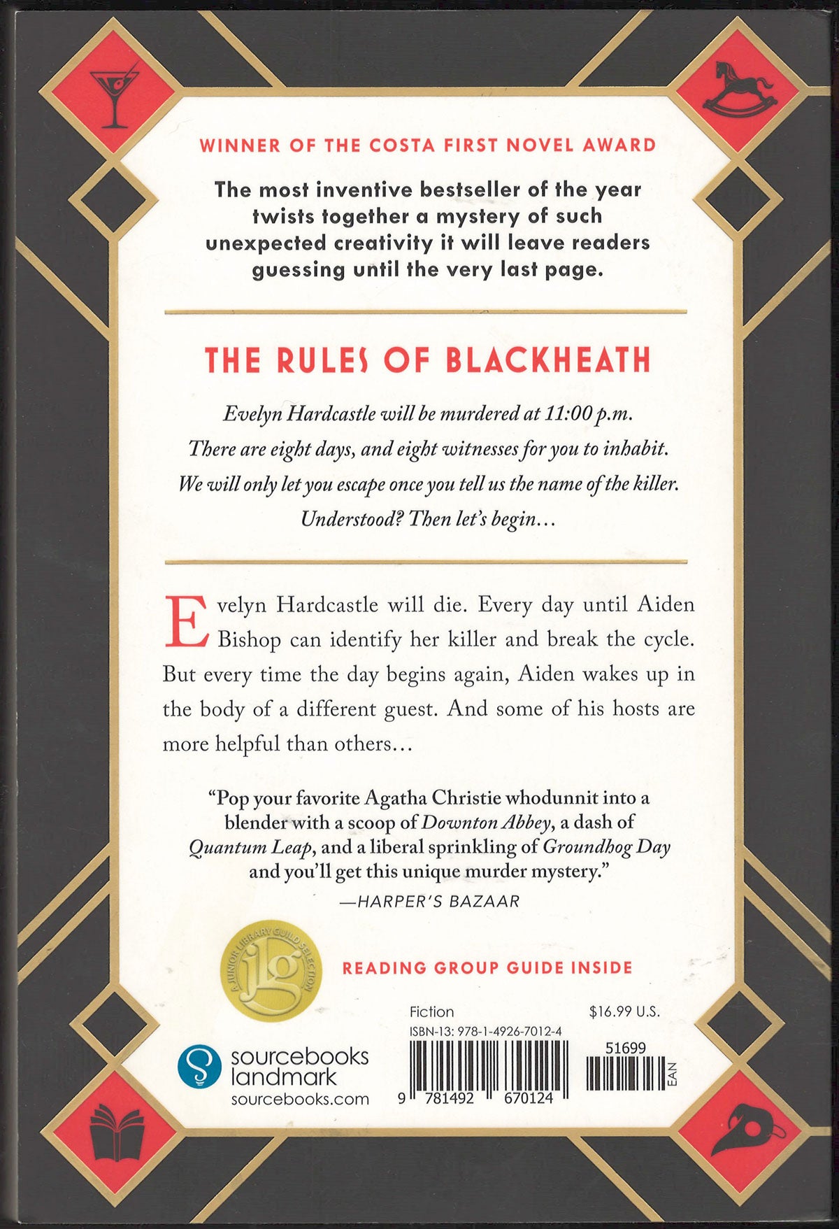 The 7½ Deaths of Evelyn Hardcastle by Stuart Turton back cover
