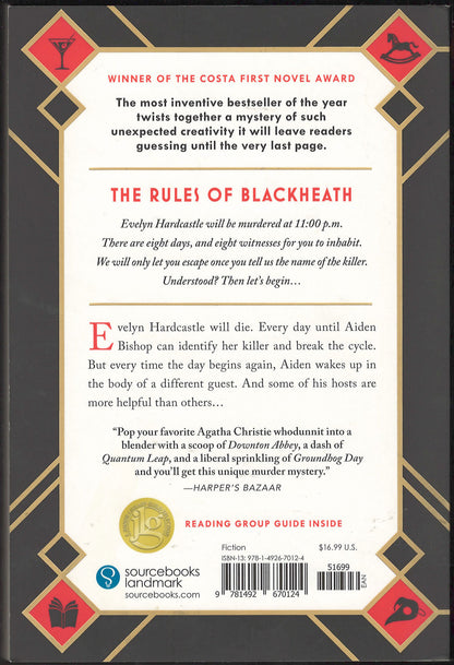 The 7½ Deaths of Evelyn Hardcastle by Stuart Turton back cover