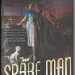 Front cover of The Spare Man by Mary Robinette Kowal featuring a woman, a man and a dog in a room with a starry background.