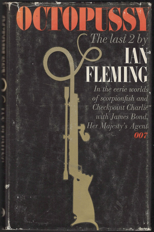 Front cover of Octopussy by Ian Fleming with a gun illustration on a black background.