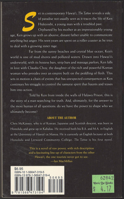 The Tattoo by Chris McKinney back cover