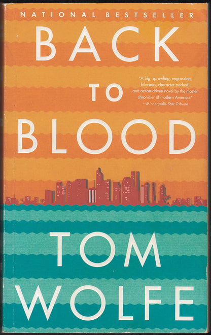Front cover of Back to Blood by Tom Wolfe with a city skyline design.