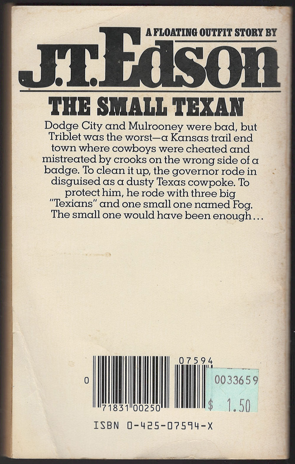 The Small Texan back cover