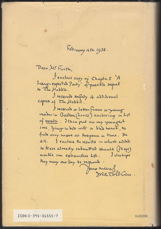 The Letters of J.R.R Tolkien back cover