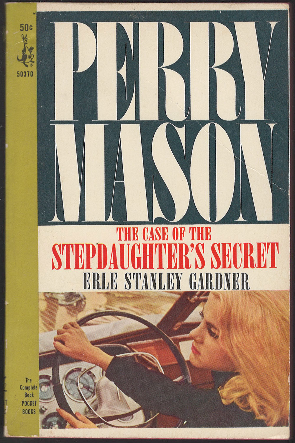 Front cover of The Case of the Stepdaughter's Secret by Erle Stanley Gardner with a woman driving a car