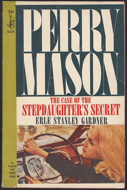 Front cover of The Case of the Stepdaughter's Secret by Erle Stanley Gardner with a woman driving a car