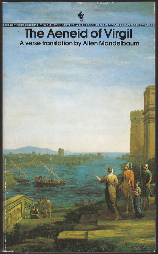 Front cover of The Aeneid of Virgil with a painting of a classical scene on the cover.
