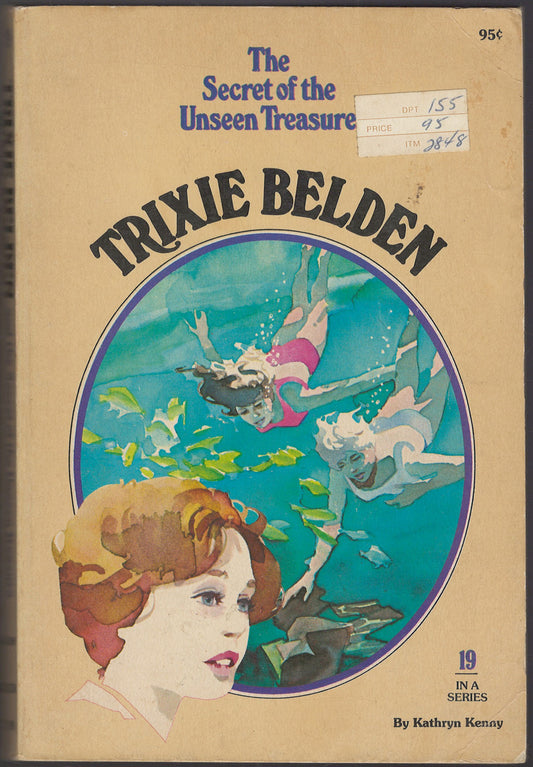 Front cover of Trixie Belden and the Secret of the Unseen Treasure with an underwater scene
