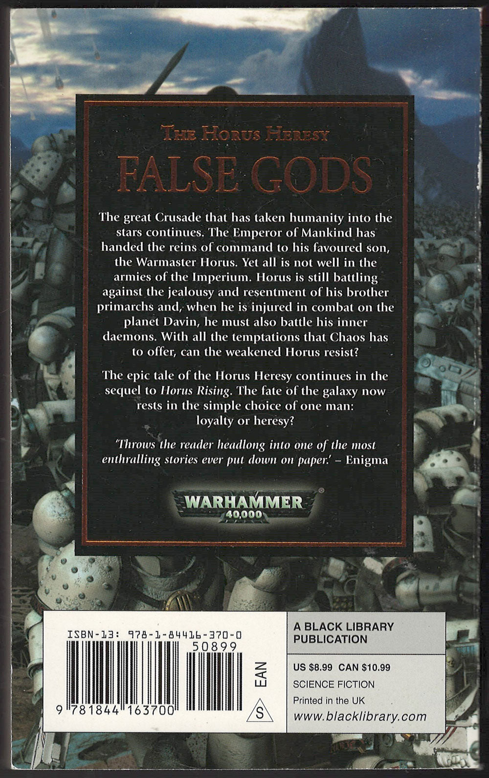 False Gods: The Heresy Takes Root by Graham McNeill a Warhammer novel back cover