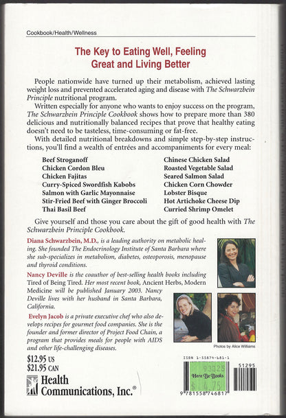 The Schwarzbein Cookbook by Diana Schwarzbein, Nancy Deville, Evelyn Jacob back cover