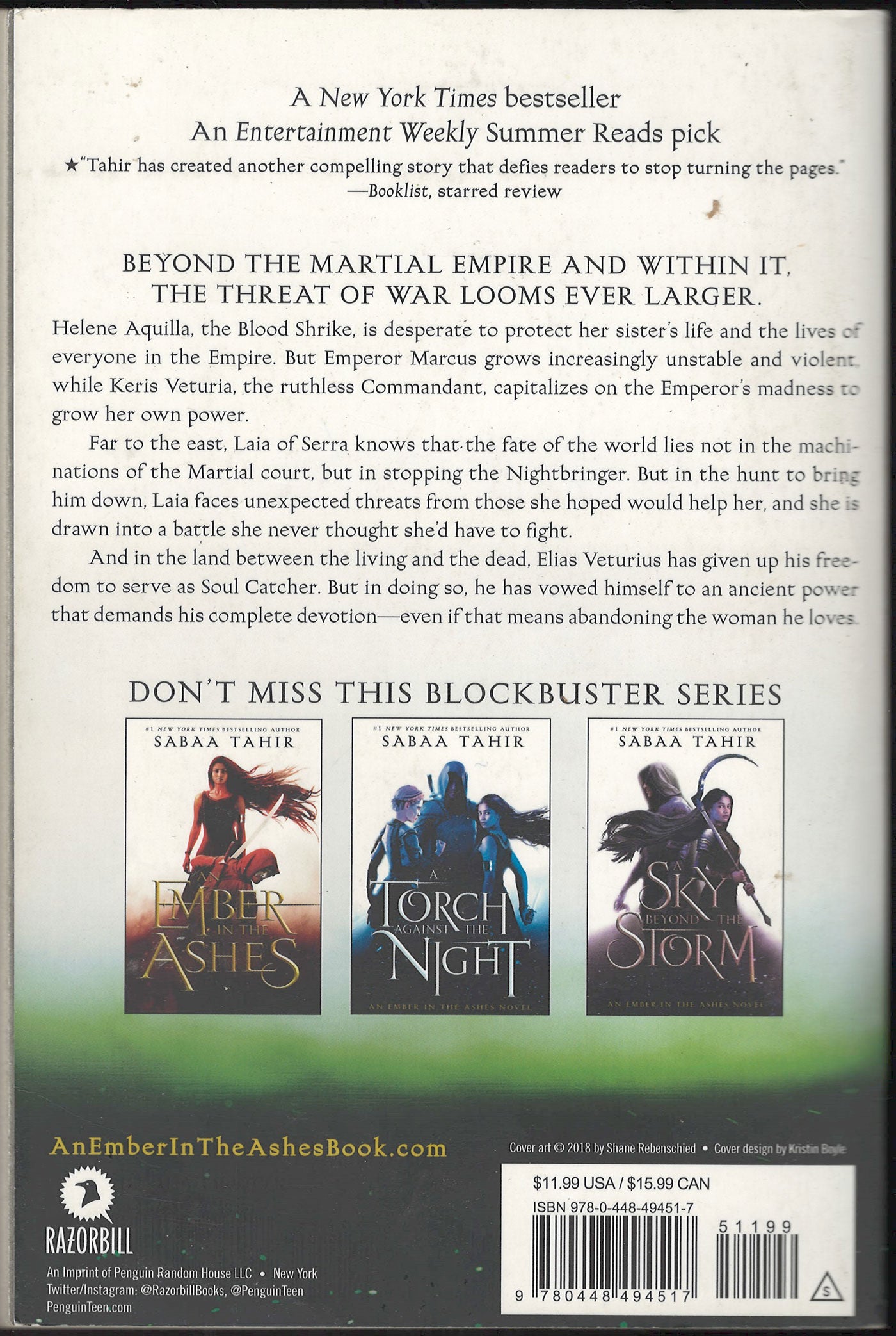 A Reaper at the Gates by Sabaa Tahir back cover