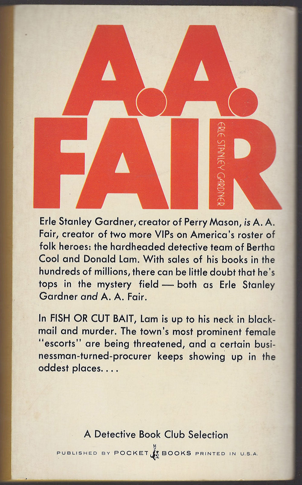 Fish or Cut Bait by A. A. Fair back cover