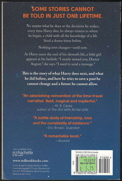 The First Fifteen Lives of Harry August by Claire North back cover