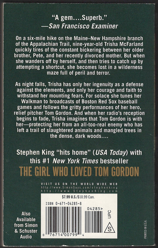 Girl Who Loved Tom Gordon by Stephen King back cover