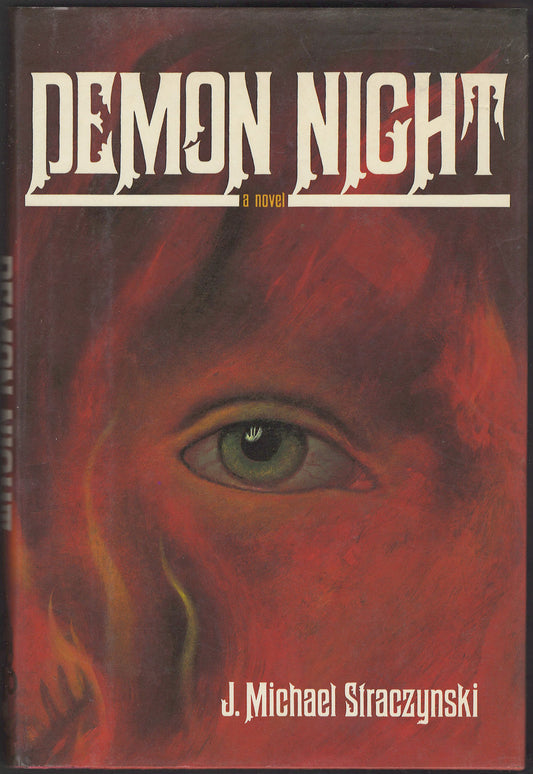 Front cover of Demon Night by J. Michael Straczynski with a close up of an eye set in a red face.
