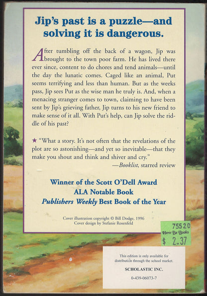 Jip His Story by Katherine Paterson back cover