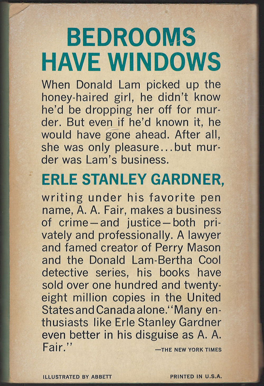 Bedrooms have Windows by A. A. Fair back cover