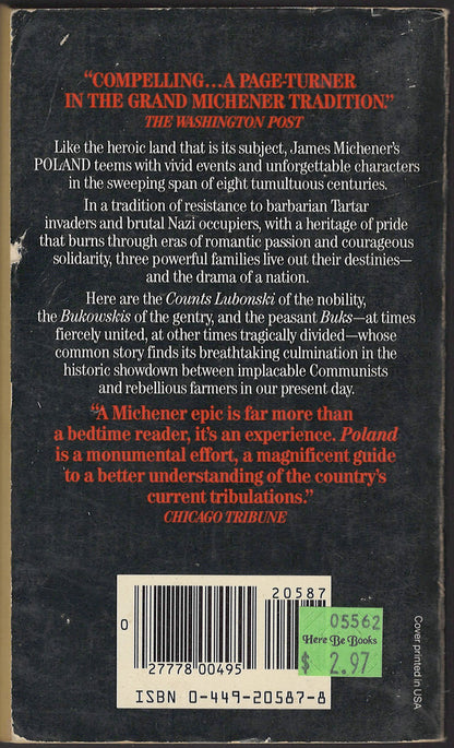 Poland by James Michener back cover
