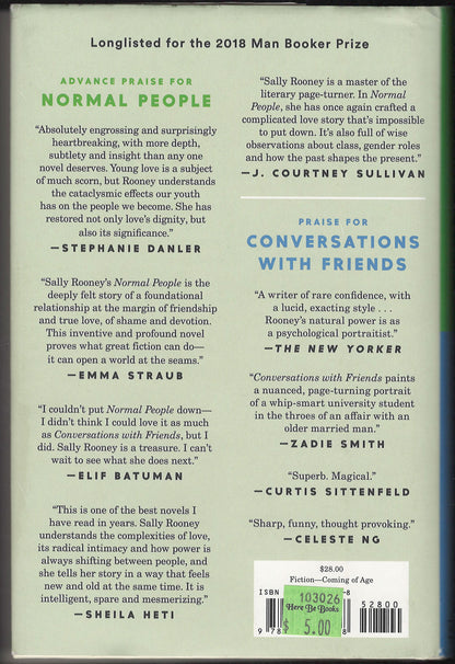 Normal People by Sally Rooney back cover