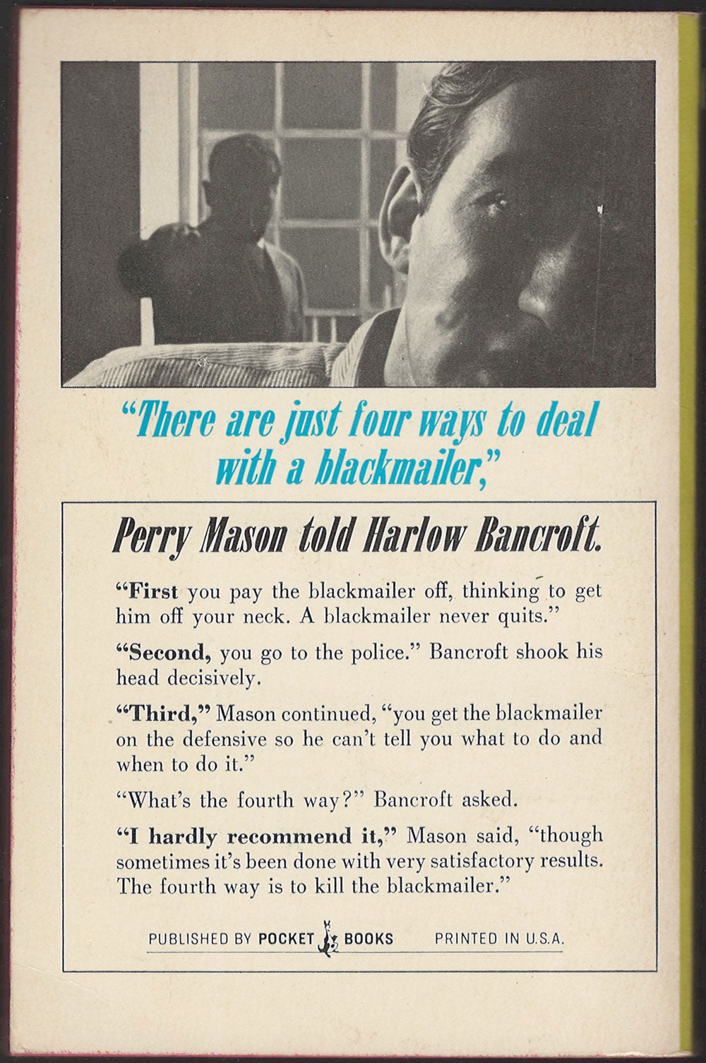 The Case of the Stepdaughter's Secret by Erle Stanley Gardner back cover