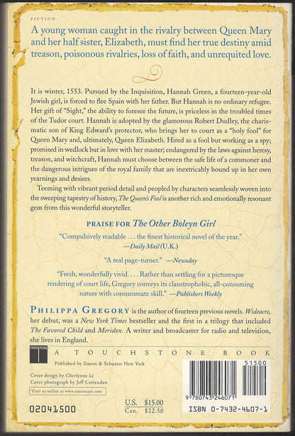 The Queen's Fool by Philippa Gregory back cover