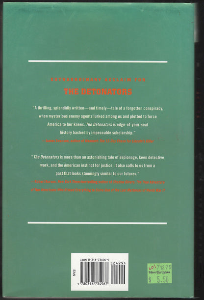 The Detonators: The Secret Plot to Destroy America and an Epic Hunt for Justice by Chad Millman back cover