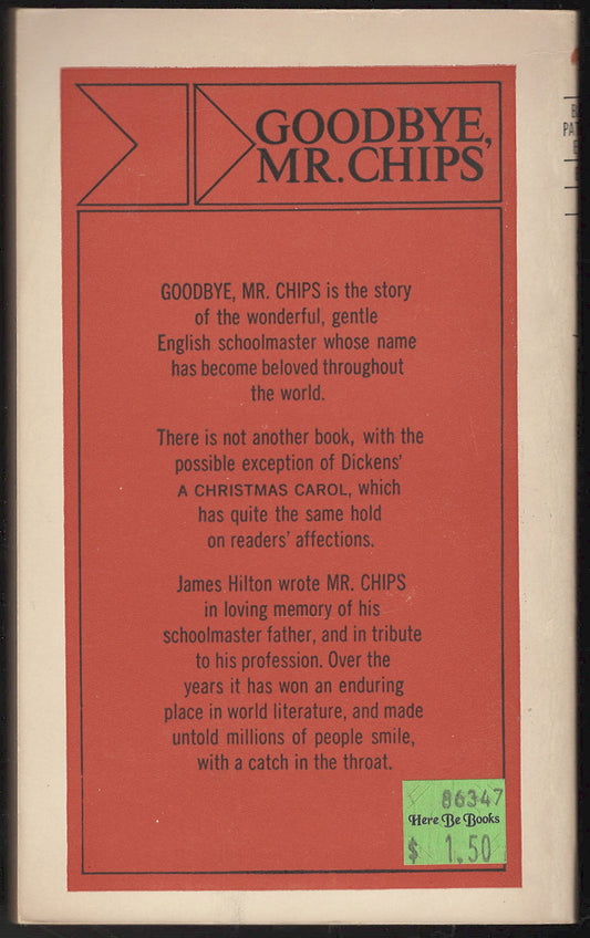 Good-Bye, Mr. Chips by James Hilton back cover