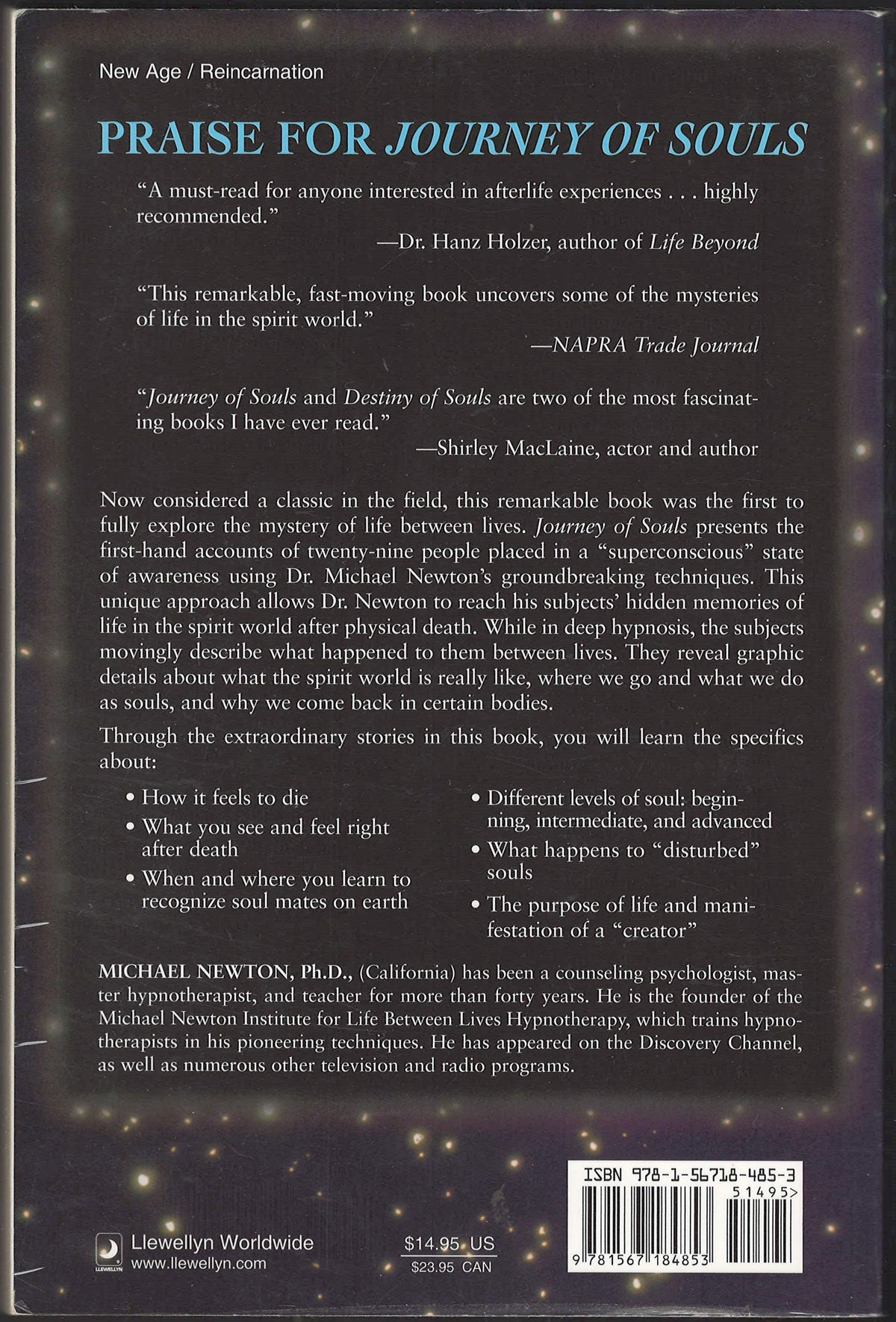 Journey of Souls by Michael Newton back cover
