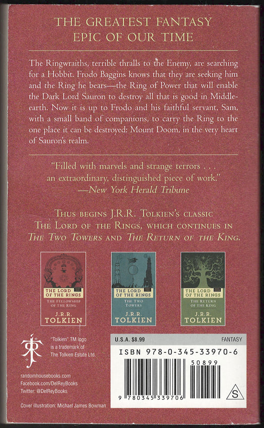 The Fellowship of the Ring by J. R. R. Tolkien back cover