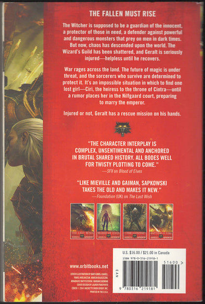 Baptism of Fire by Andrzej Sapkowski back cover