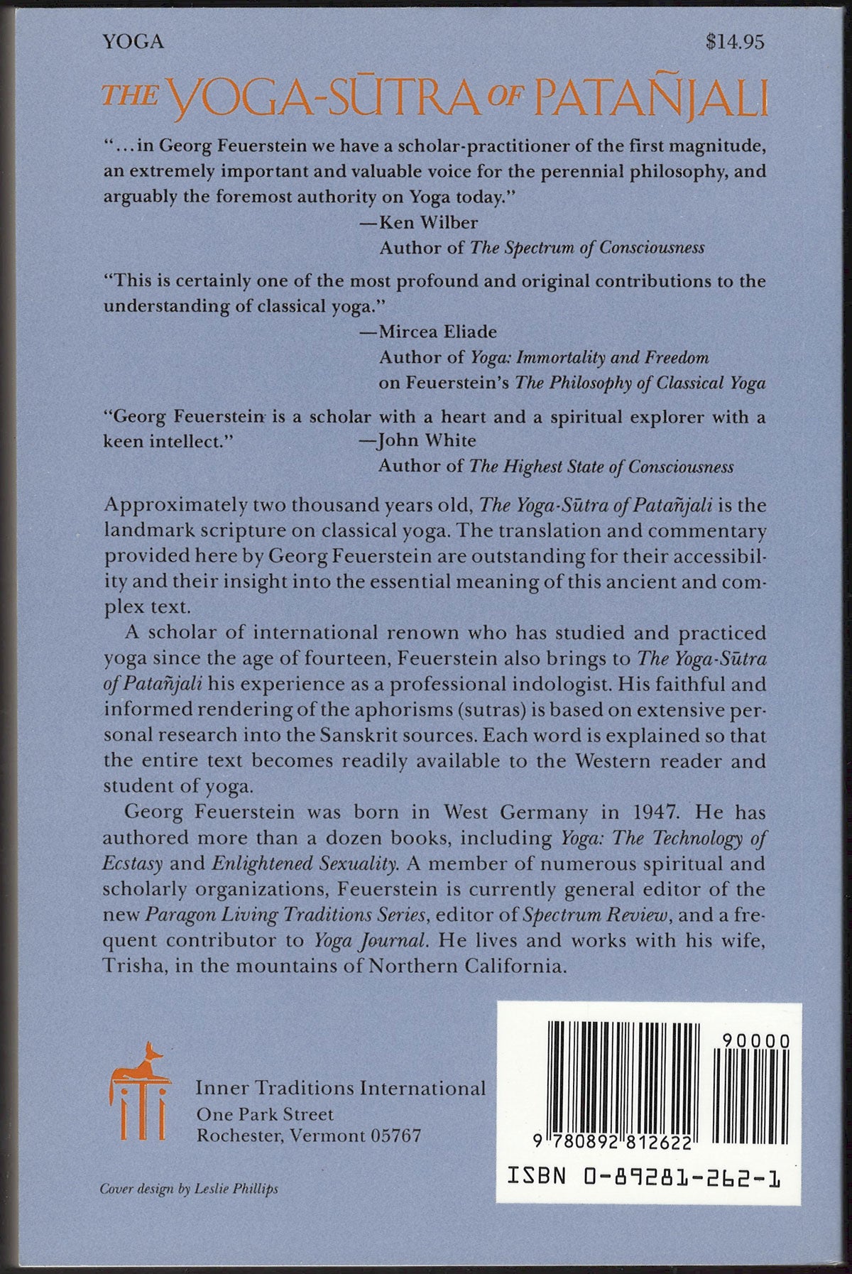 The Yoga-Sutra of Patanjali by Georg Feuerstein back cover