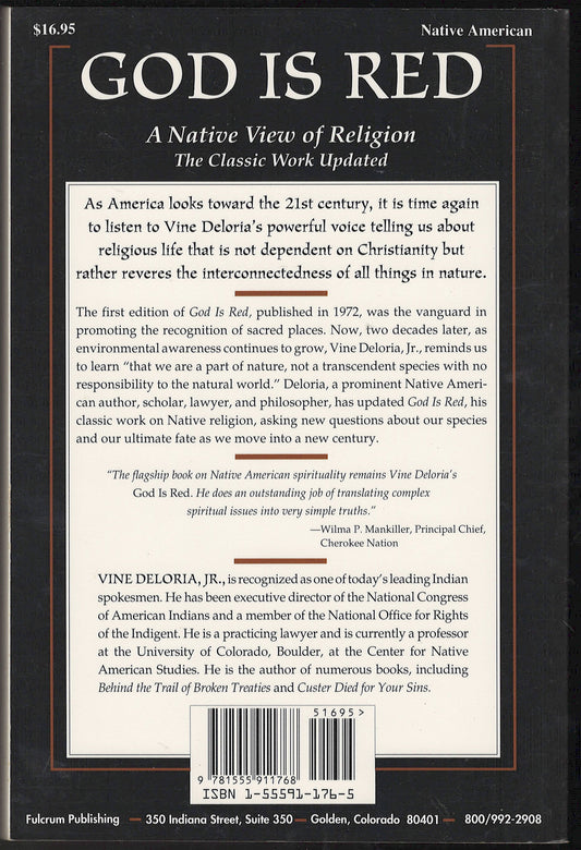 God Is Red by Vine Deloria Jr. back cover