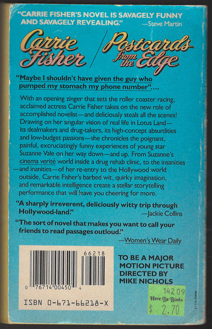 Postcards From The Edge by Carrie Fisher back cover