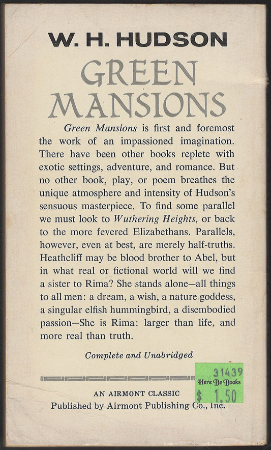 Green Mansions by W. H. Hudson back cover