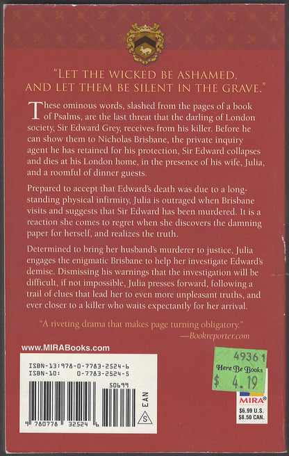 Silent In the Grave by Deanna Raybourn back cover