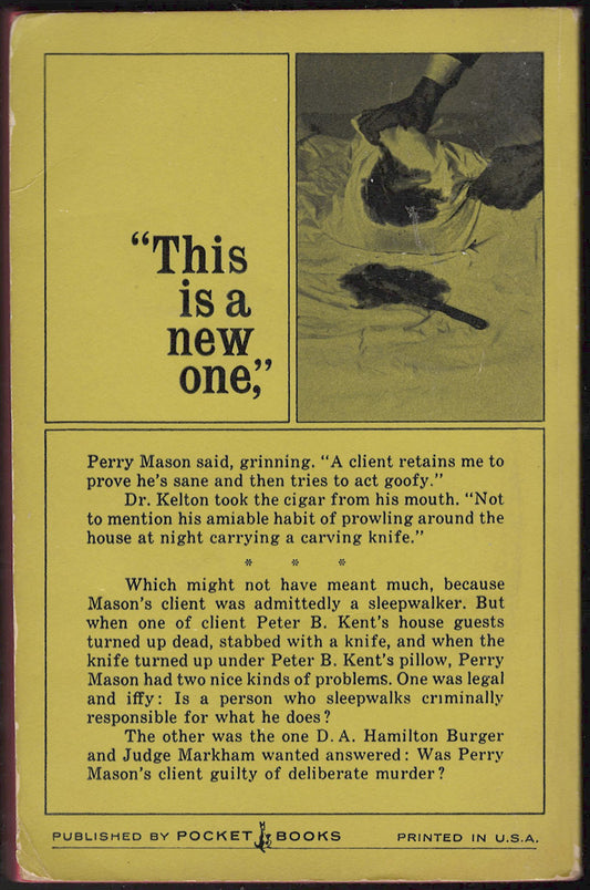 The Case of the Sleepwalker's Niece by Erle Stanley Gardner back cover