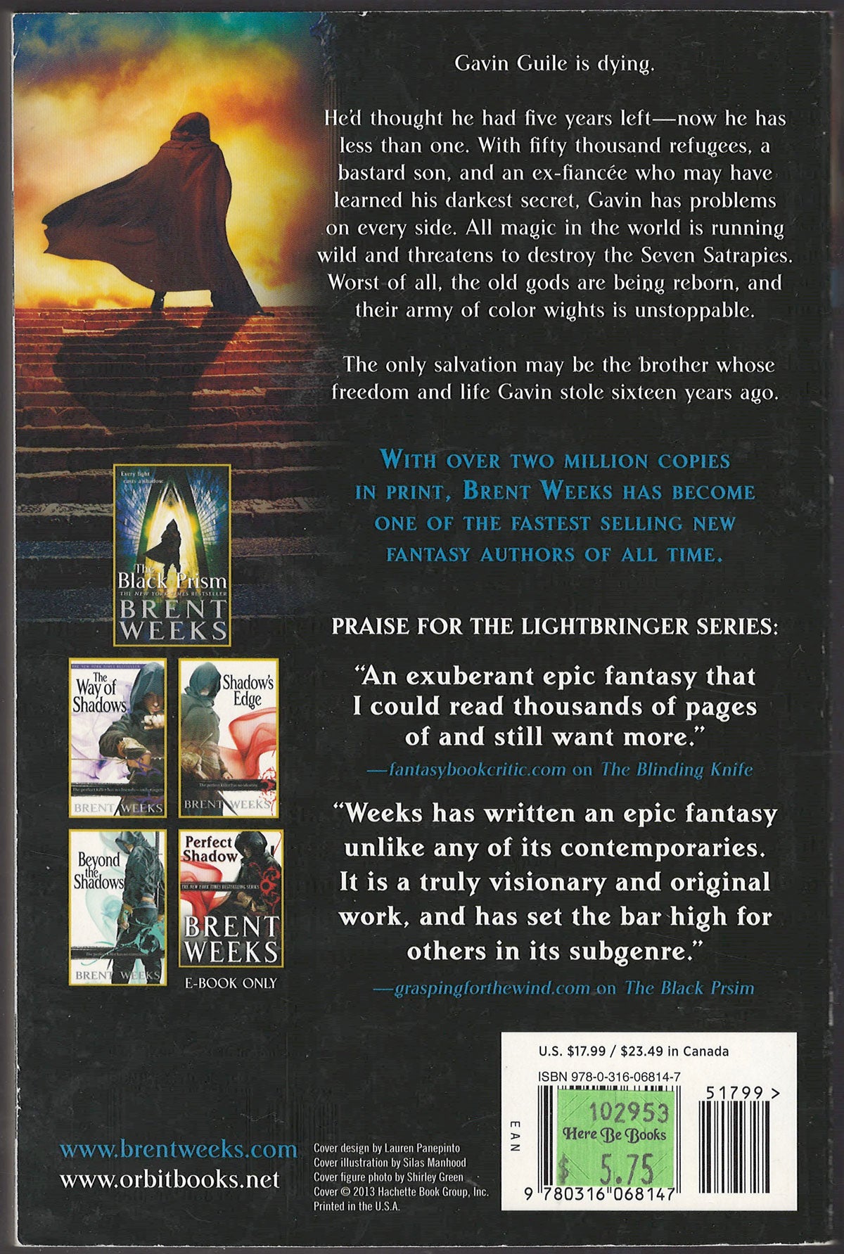 The Blinding Knife by Brent Weeks back cover